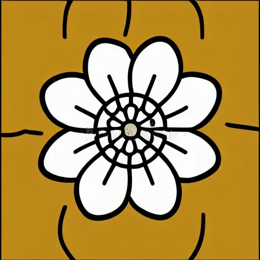 Image similar to Icon of a flower, line art, vector illustration, golden ratio