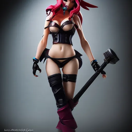 Prompt: miss fortune from league of legends, actionfigure, studio lighting, product shoot