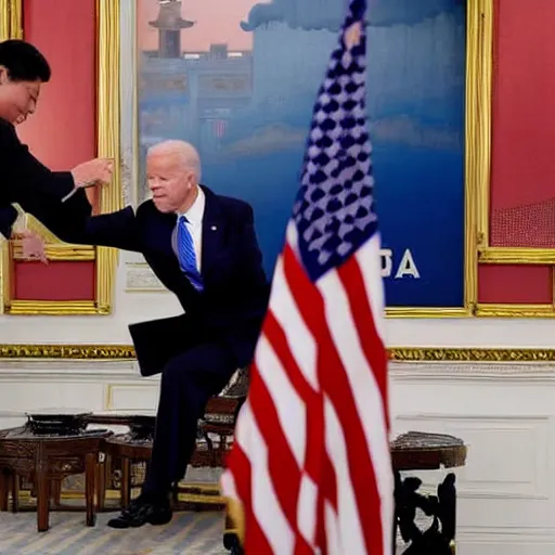 Image similar to biden doing a dodgy deal with the chinese