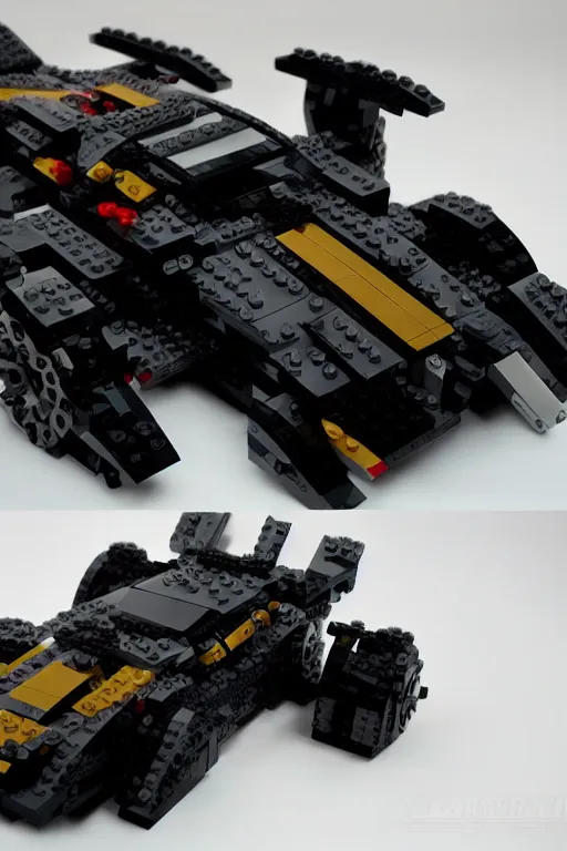 Image similar to a lego batmobile painted by yoji shinkawa