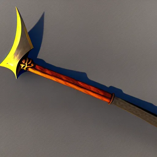 Image similar to Polearm, glavie, 3D render, fantasy weapon