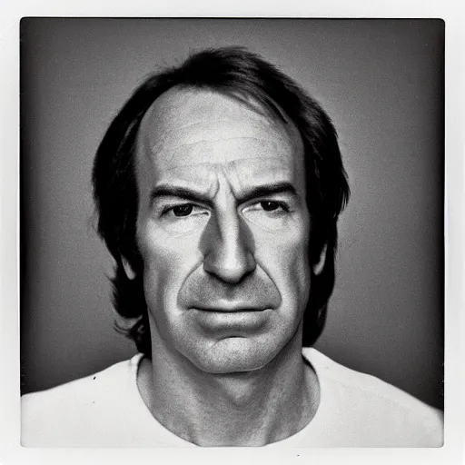 Prompt: Mugshot Portrait of Saul Goodman, taken in the 1970s, photo taken on a 1970s polaroid camera, grainy, real life, hyperrealistic, ultra realistic, realistic, highly detailed, epic, HD quality, 8k resolution, body and headshot, film still, front facing, front view, headshot and bodyshot, detailed face, very detailed face