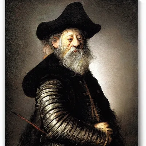 Prompt: Portrait of Vermin Supreme by Rembrandt