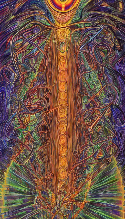 Image similar to techno artwork, by alex grey,