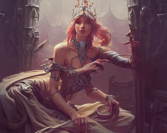 Image similar to 7 8 legs, deep focus, d & d, fantasy, intricate, elegant, highly detailed, digital painting, artstation, concept art, matte, sharp focus, illustration, hearthstone, art by artgerm and greg rutkowski and alphonse mucha