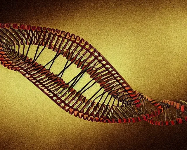 Image similar to double helix! dna and life, a closeup simple vector pop surrealism, by ( leonardo da vinci ) and greg rutkowski