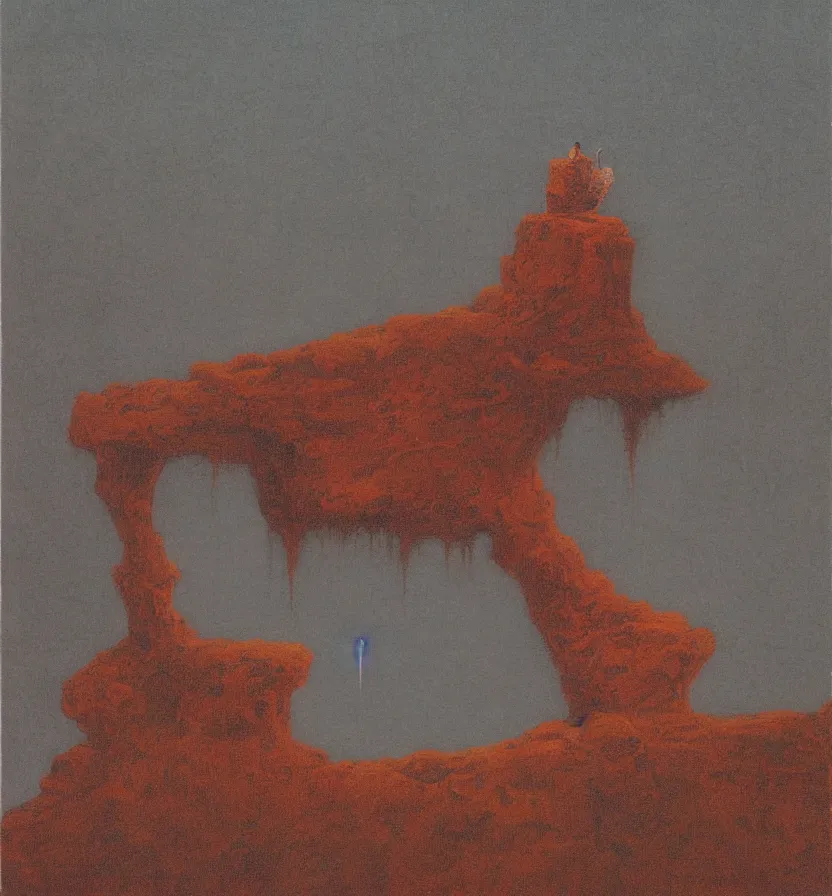 Image similar to espinete in the style of beksinski