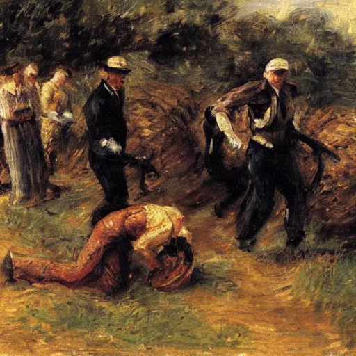 Image similar to this is hell, oil painting by max liebermann