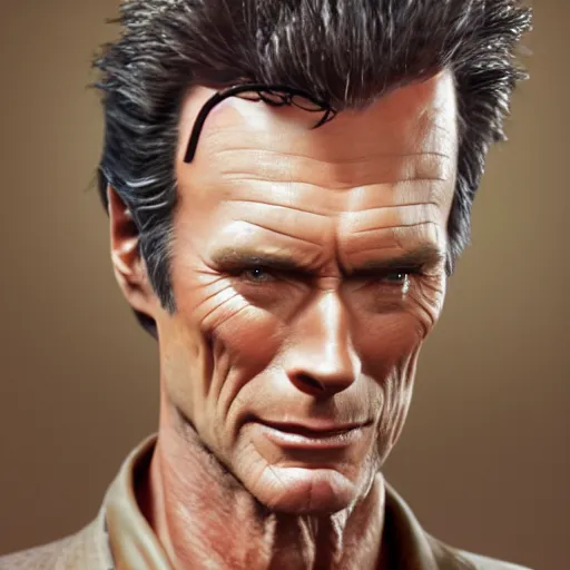 Image similar to hyperrealistic film still of ace ventura as clint eastwood, stunning 3 d render, inspired by istvan sandorfi & greg rutkowski & unreal engine, perfect symmetry, dim volumetric cinematic lighting, 8 k octane comprehensive render, extremely hyper - detailed, incredibly lifelike attributes, intricate, real flesh texture, masterpiece, artstation, stunning,