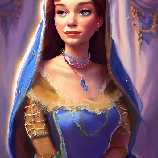 Image similar to a portrait of a princess in a disney movie, backwater bayou, oil painting, pale colors, high detail, 8 k, wide angle, trending on artstation,