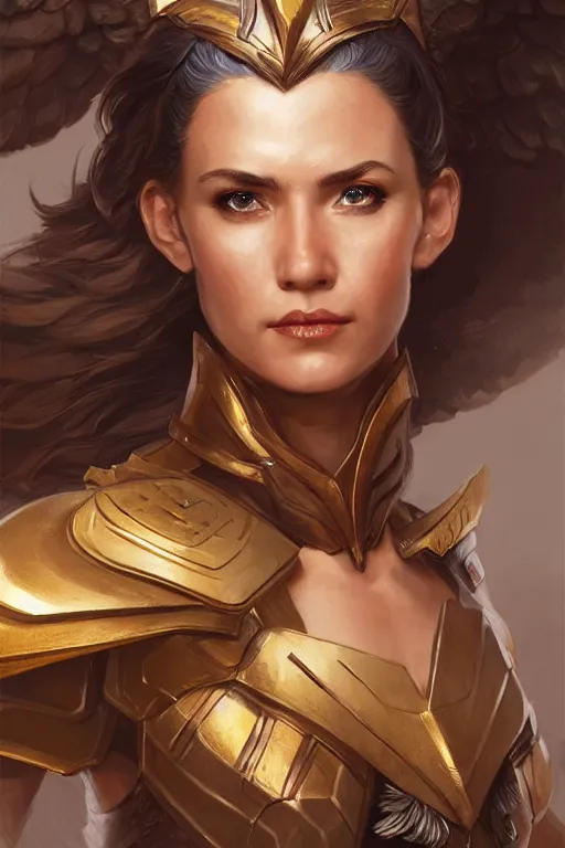 Image similar to amazon valkyrie athena, d & d, fantasy, portrait, highly detailed, headshot, digital painting, trending on artstation, concept art, sharp focus, illustration, art by artgerm and greg rutkowski and magali villeneuve