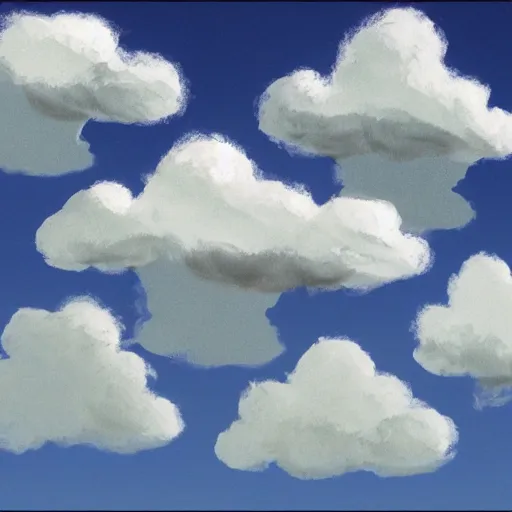 Prompt: clouds in the shape of bob ross