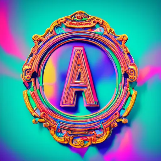 Image similar to a and w vaporwave logo, colorful, digital art, cosmic, 3 d high definition, trending on art station, photorealistic, high resolution, 8 k, octane, hyper detailed, insane details, intricate, elite, ornate, elegant trend, highly detailed and intricate, sharp focus, photography, unreal engine