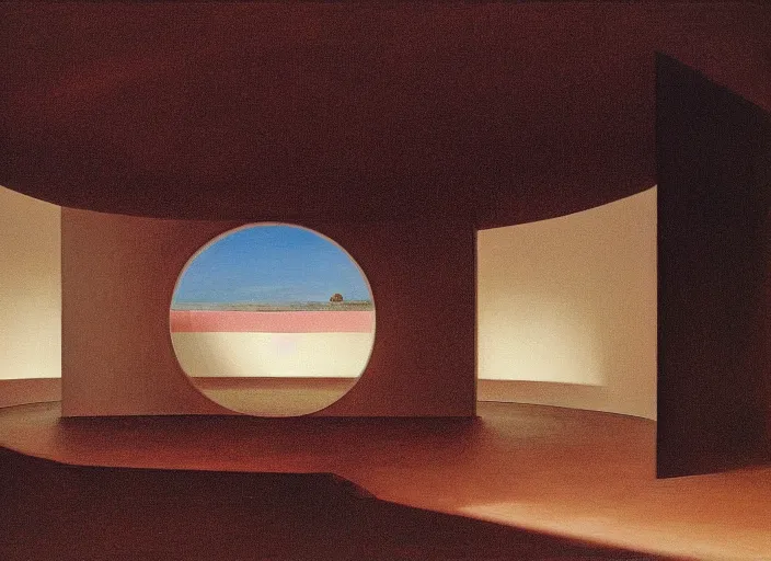 Prompt: painting of a james turrell installation by thomas cole