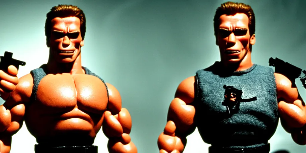 Image similar to arnold schwarzenegger as a muppet, the terminator, film still, high quality, hd, 4 k