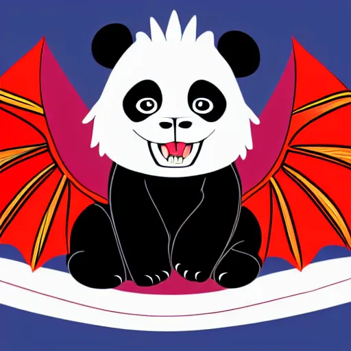 Image similar to vector art of welsh dragon and cute panda mixed, intercrossed, chimera, welsh flag, adobe illustrator