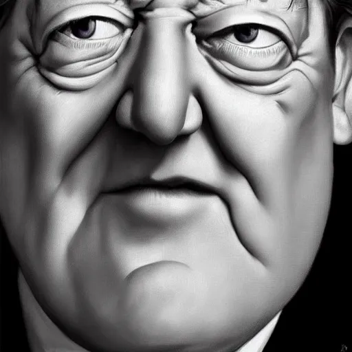 Image similar to close up face of a extremely beautiful Stephen Fry portrait, masterpiece painting, oil on canvas, artgerm, norman rockwell, craig mulins, trending on pxiv