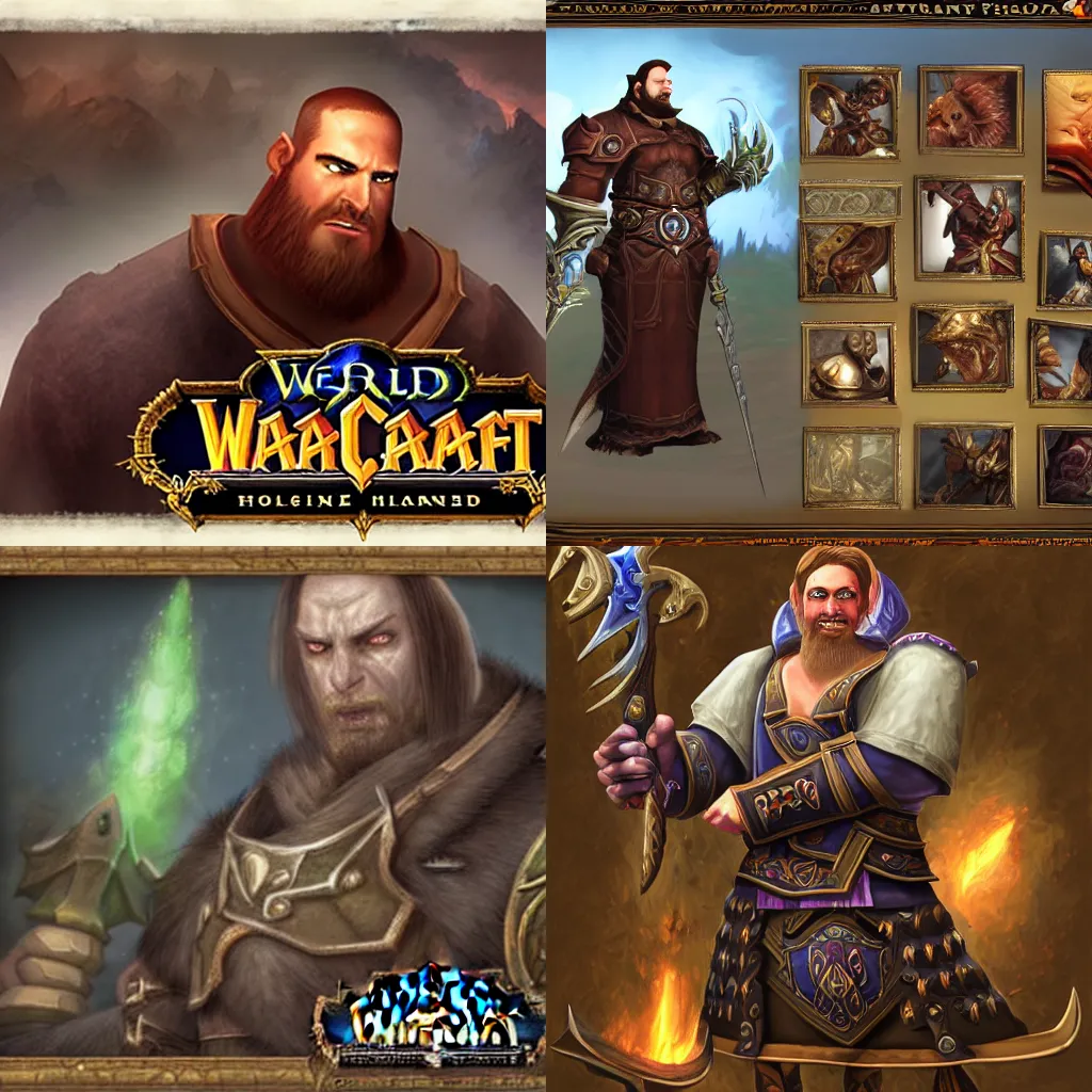 Prompt: portrait of Francois Holland in style World of Warcraft