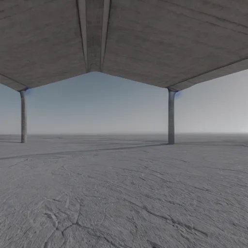 Image similar to a photo of the interior of a vast vaulted structure made of concrete, the structure is in the desert, the structure is tall and infinite, volumetric lighting, light rays, photorealistic, ultrarealistic, coronarender, 8k