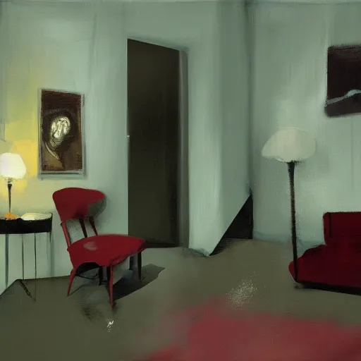 Prompt: man in the apartment painted by Francis Bacon, Adrian Ghenie, psx game graphics