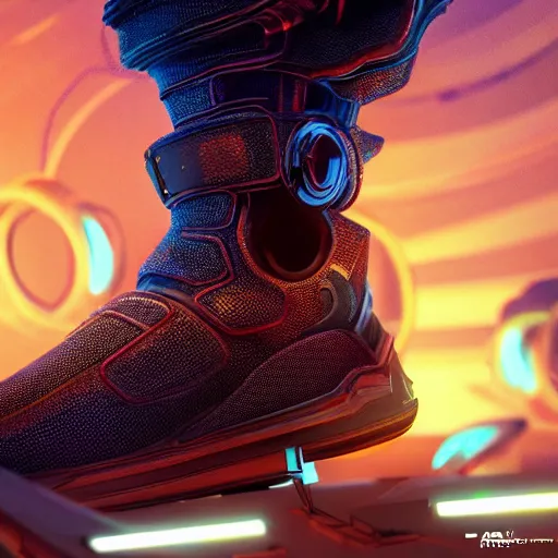 close - up highly detailed futuristic sneakers, in the | Stable ...