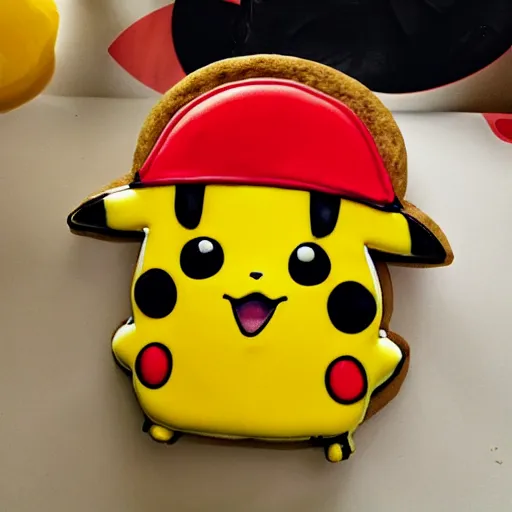 Image similar to pikachu eating cookies