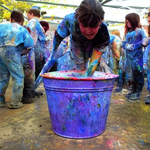 Image similar to remember when you fell in that bucket of paint?