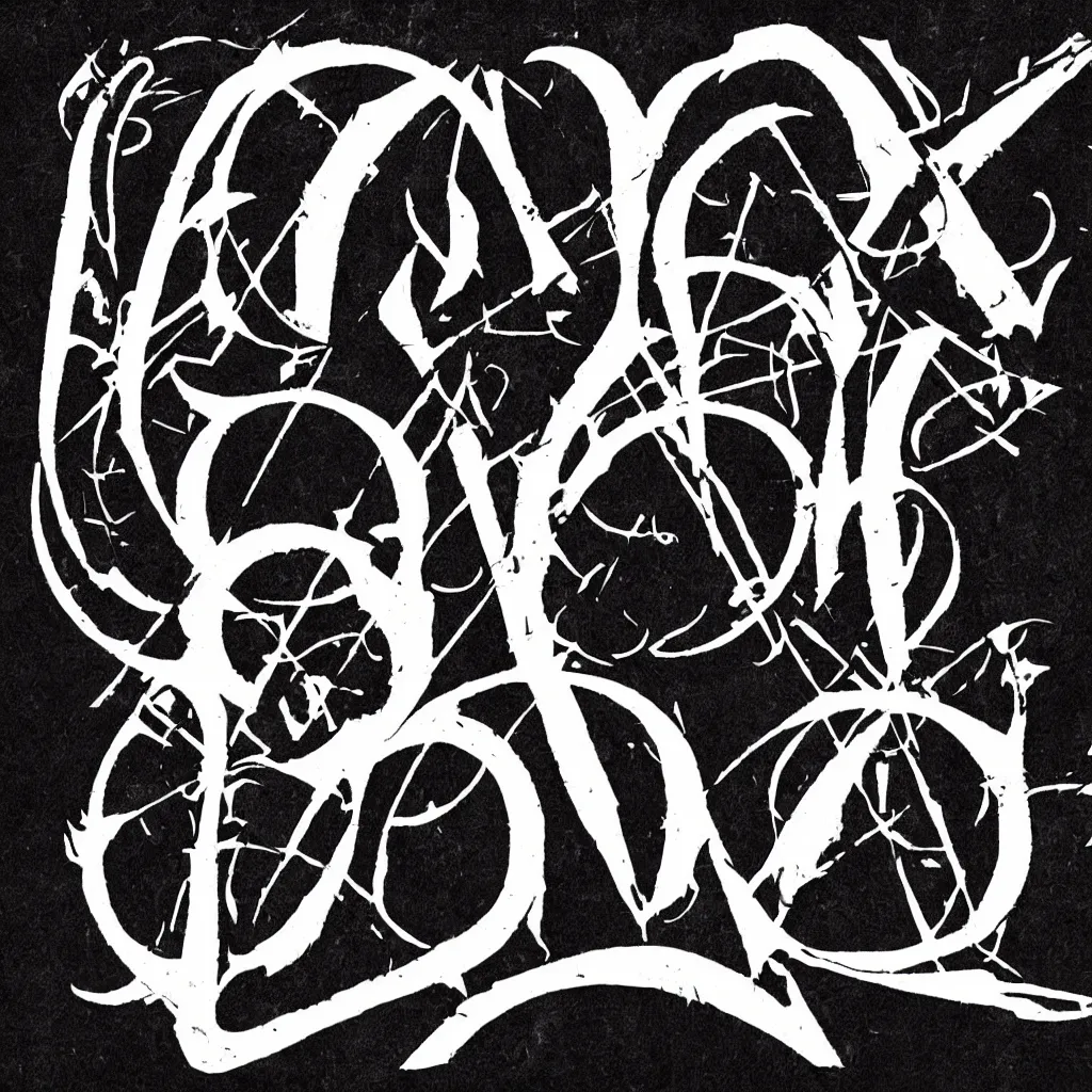 Image similar to Ellus band logo, 70s progressive rock logo, typography, Rush band, Tool band, Eloy band, white font on black canvas