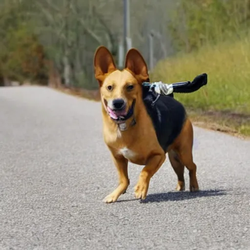 Prompt: a dog that is a tank