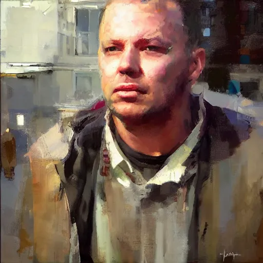 Prompt: face protrait of doug stanhope, jeremy mann painting