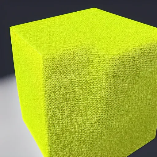 Image similar to a perfect cube covered in a sticky yellow slime substance, realistic, 4 k, raytracing