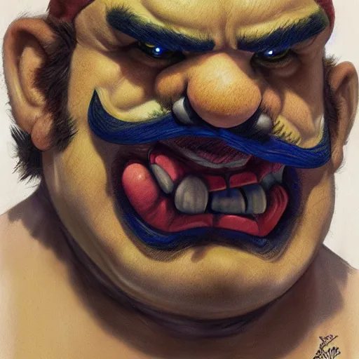 Image similar to Wario, artwork by Dave Dorman,