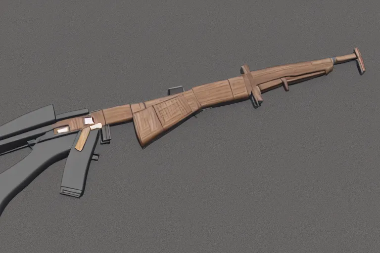 Image similar to high quality render of AK-47