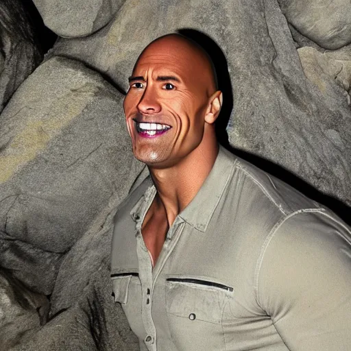 dwayne the rock Johnson huge eyebrows trail cam, Stable Diffusion