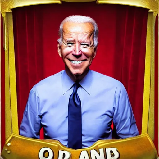 Image similar to joe biden as a clash royal e card.