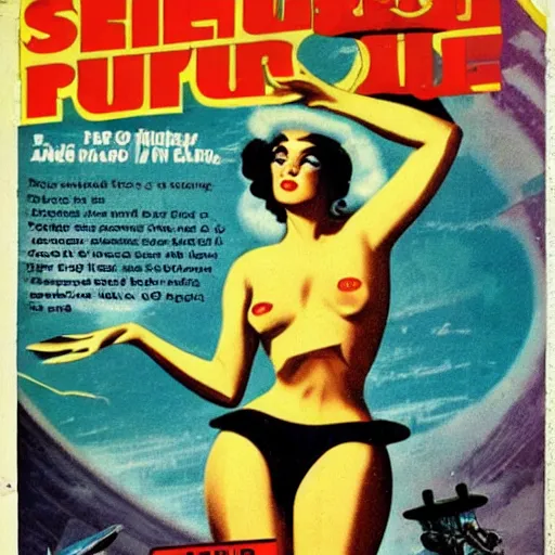 Prompt: retro pulp sci-fi magazine