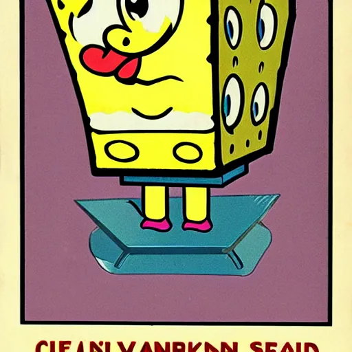 Image similar to vintage 1950s illustration of SpongeBob