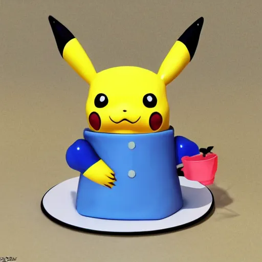 Prompt: pikachu with bfg 9 0 0 0 fighting with cakes, 3 d, photorealistic