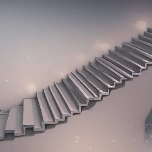 Prompt: the journey of life, each stage is a step in a stairway, detailed, 4 k, octane