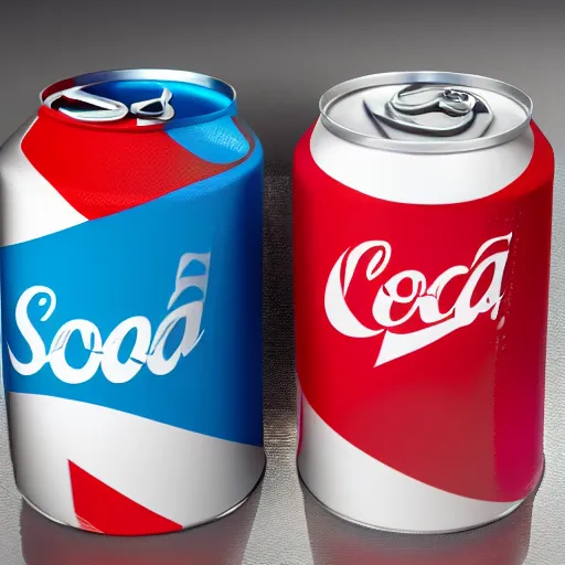 Prompt: a soda can from the new company soccer balls, promotional photo, uhd, 8k