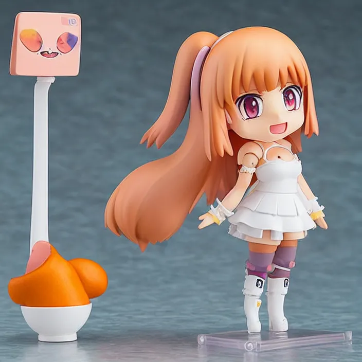 Prompt: Doja Cat, An anime Nendoroid of Doja Cat, figurine holding a spoon, detailed product photo