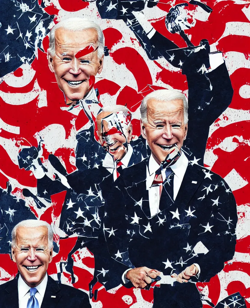 Image similar to a poster of joe biden on puppet strings, by joe mangrum, trending on deviantart, futurism, movie poster, poster art, 3 2 k uhd, american propaganda, futurism, toyism