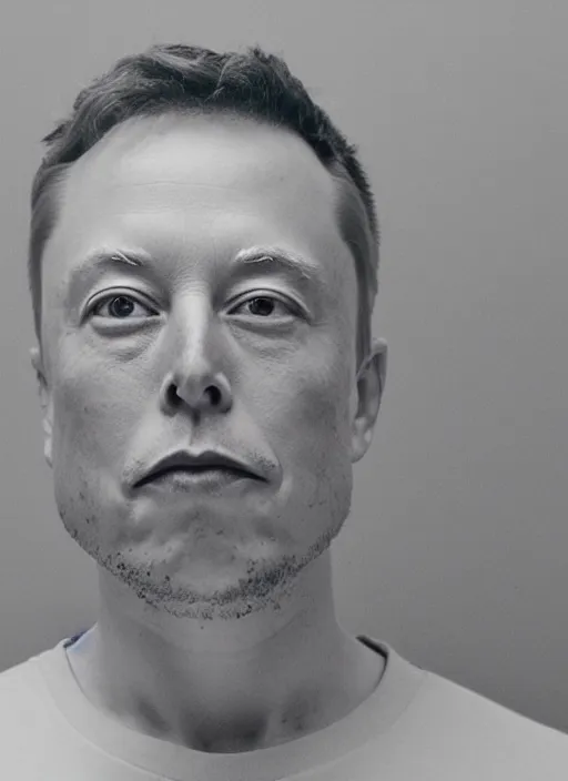 Image similar to A mugshot photo of Elon Musk