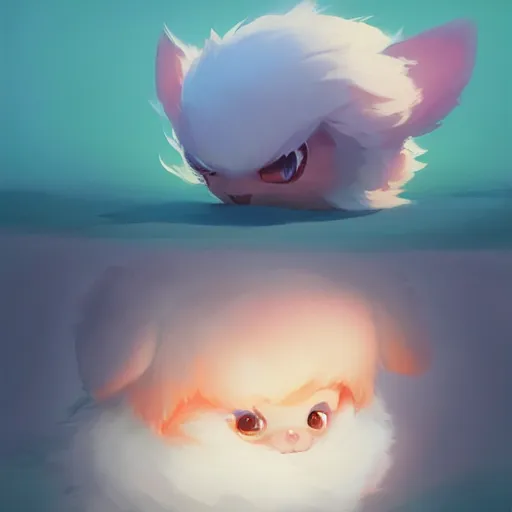 Image similar to very cute baby monster fluffy, minimalist, behance hd by jesper ejsing, by rhads, makoto shinkai and lois van baarle, ilya kuvshinov, rossdraws global illumination