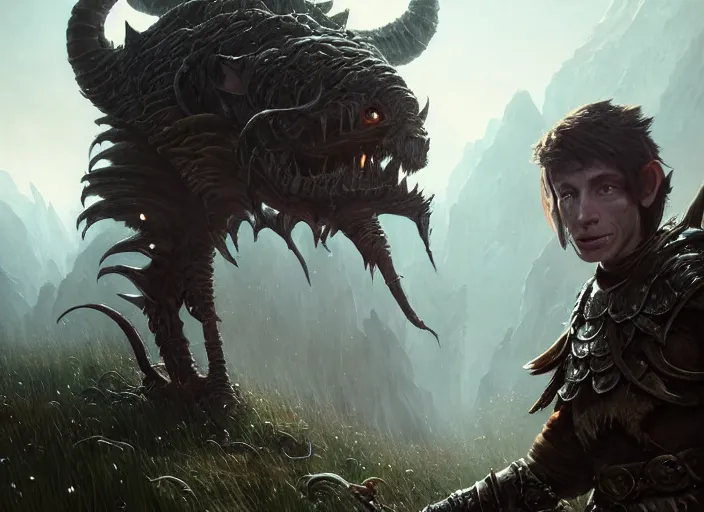 Prompt: highly detailed portrait of owen teague as a fantasy goblin, in skyrim, stephen bliss, unreal engine, fantasy art by greg rutkowski, loish, rhads, ferdinand knab, makoto shinkai and lois van baarle, ilya kuvshinov, rossdraws, tom bagshaw, global illumination, radiant light, detailed and intricate environment