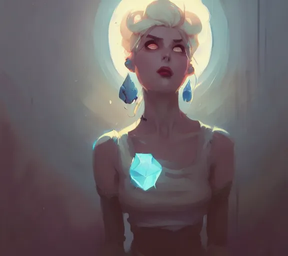 Image similar to painted queen, fantasy, by atey ghailan, by greg rutkowski, by greg tocchini, by james gilleard, by joe fenton, by kaethe butcher, hearthstone, art by artgerm dynamic lighting, gradient light blue, brown, blonde cream and white color scheme, grunge aesthetic