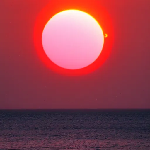 Image similar to Red sun over paradise