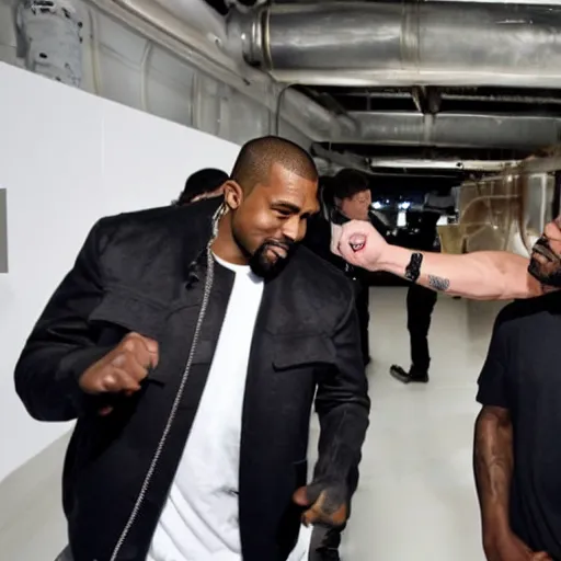Image similar to elon musk punching kanye west in the face