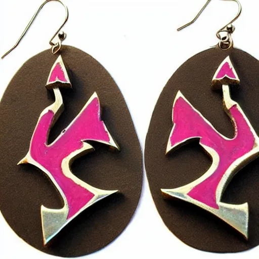 Image similar to segmented 2d earrings, horde symbols, from world of warcraft