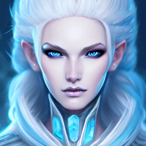 Prompt: Queen of Ice and storm, highly detailed, digital painting, artstation, concept art, smooth, sharp focus, illustration